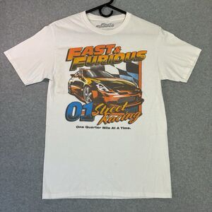 Fast & Furious Street Racing Graphic T Shirt Movie Tee White Mens Small